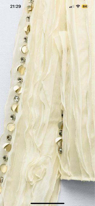 CHAQUETA VOLANTES ABALORIOS JOYA ZARA