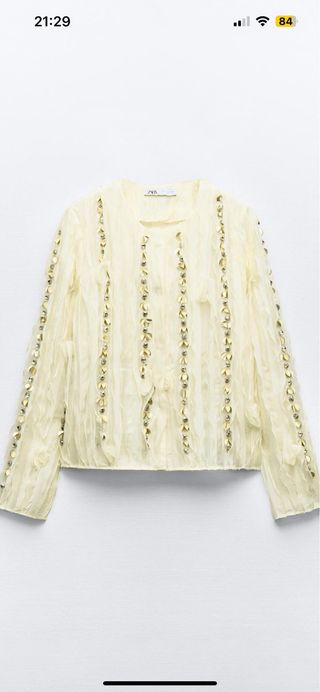 CHAQUETA VOLANTES ABALORIOS JOYA ZARA