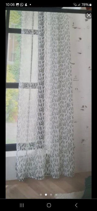 CORTINAS TIPO VISILLO  BLAMCAS CON HOJAS.