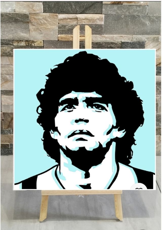 Quadro Maradona acrilico su tela