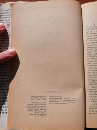 Libro "De amor y de sombra" - I. Allende