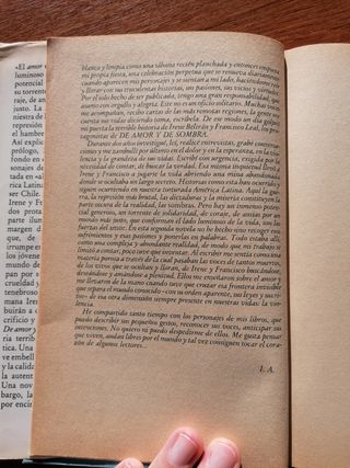 Libro "De amor y de sombra" - I. Allende