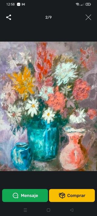 3 Cuadros Óleo, Bodegones y Flores.