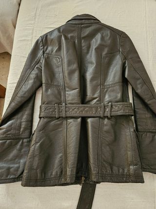 Chaqueta piel vintage marrón