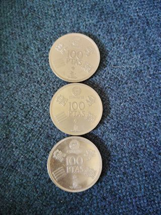  6 Monedas De  100 pesetas 