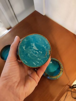 Set cinese ottone laccato XX secolo