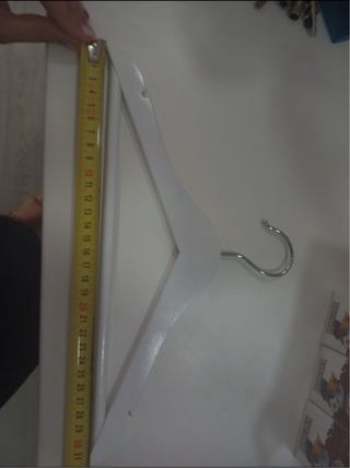 Perchas madera lacado blanco