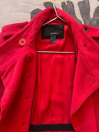 Abrigo corte militar rojo Mango
