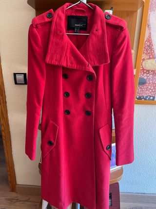 Abrigo corte militar rojo Mango