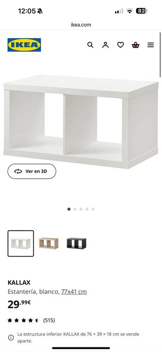 Mueble Kallax blanco. SIN ACCESORIOS