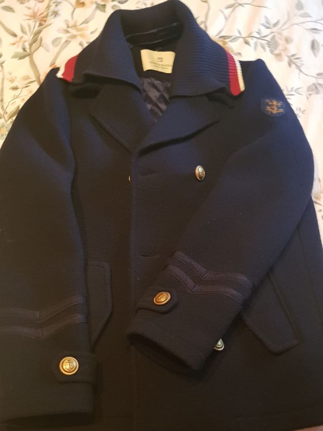 Abrigo paño azul marino, niño, 12 años/