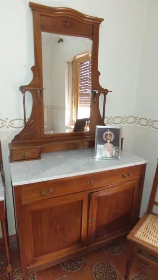 Habitación matrimonio vintage madera