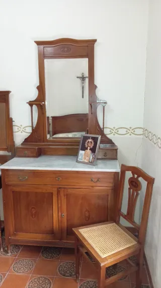 Habitación matrimonio vintage madera