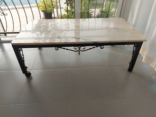 Mesa forja rectangular centro o terraza