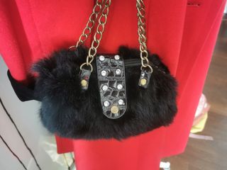Bolso de fiesta de pelo de conejo