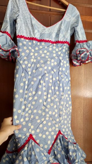 Traje de flamenca azul