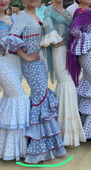 Traje de flamenca azul