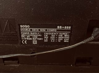 Radio Cassette Stéreo marca Sogo SS-888