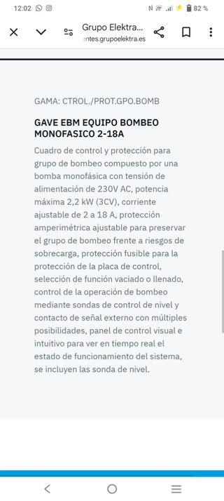 Panel Equipo de Bombeo Monofasico de presion
