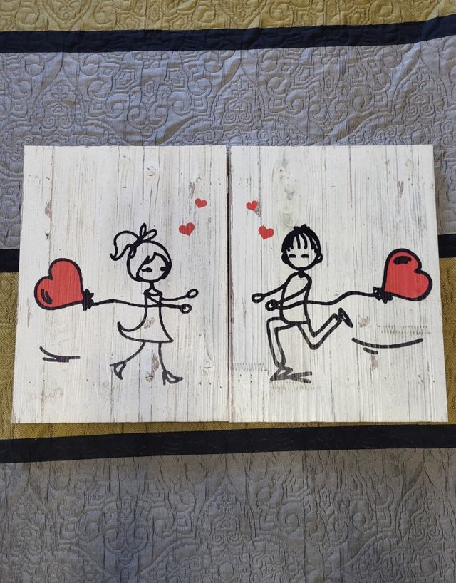 Pareja de cuadros en madera