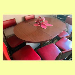 MESA COMEDOR + 6 SILLAS VINTAGE RETRO AÑOS 60