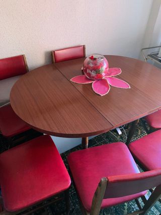 MESA COMEDOR + 6 SILLAS VINTAGE RETRO AÑOS 60