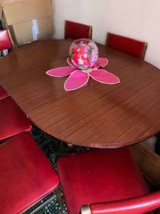 MESA COMEDOR + 6 SILLAS VINTAGE RETRO AÑOS 60