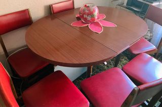 MESA COMEDOR + 6 SILLAS VINTAGE RETRO AÑOS 60