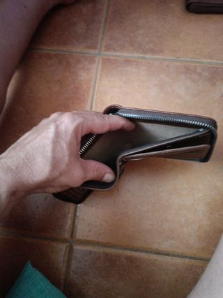 Cartera de piel con cremallera Men Bense