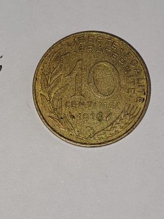 Moneda francesa 10 centimos 1976