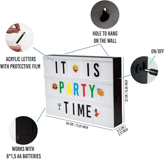 Cartel personalizable con iluminación