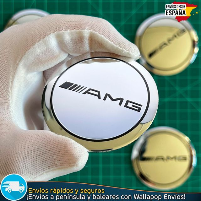 Emblemas AMG Mercedes 56mm Tapas Llantas (4 Uds)