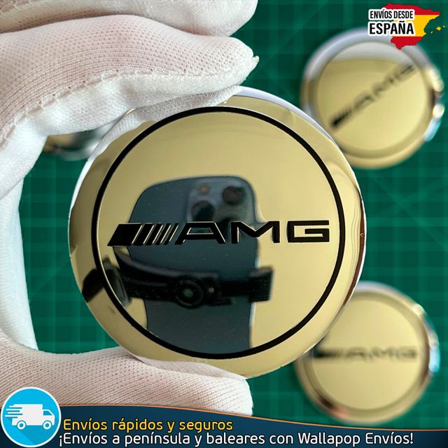 Emblemas AMG Mercedes 56mm Tapas Llantas (4 Uds)