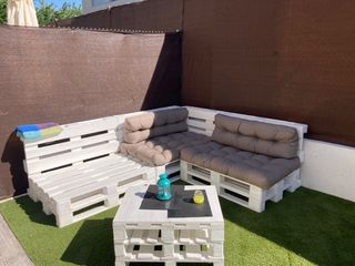 CONJUNTO SOFAS PALETS JARDIN + COJINES LIDL