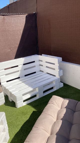 CONJUNTO SOFAS PALETS JARDIN + COJINES LIDL