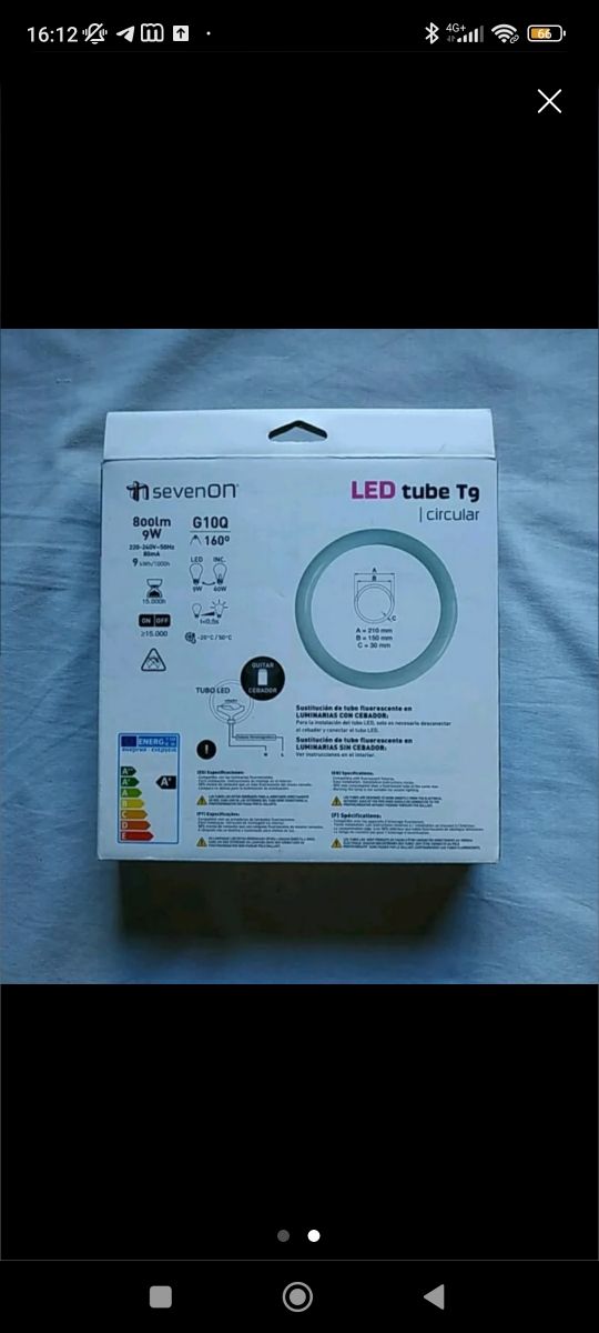 Lampara tubo T9 led