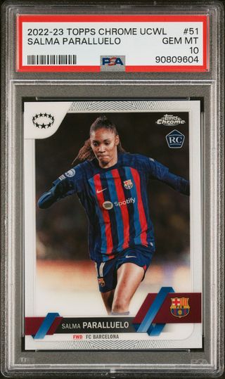 ⚽ Cromo SALMA PARALLUELO #51 👉 PSA 10