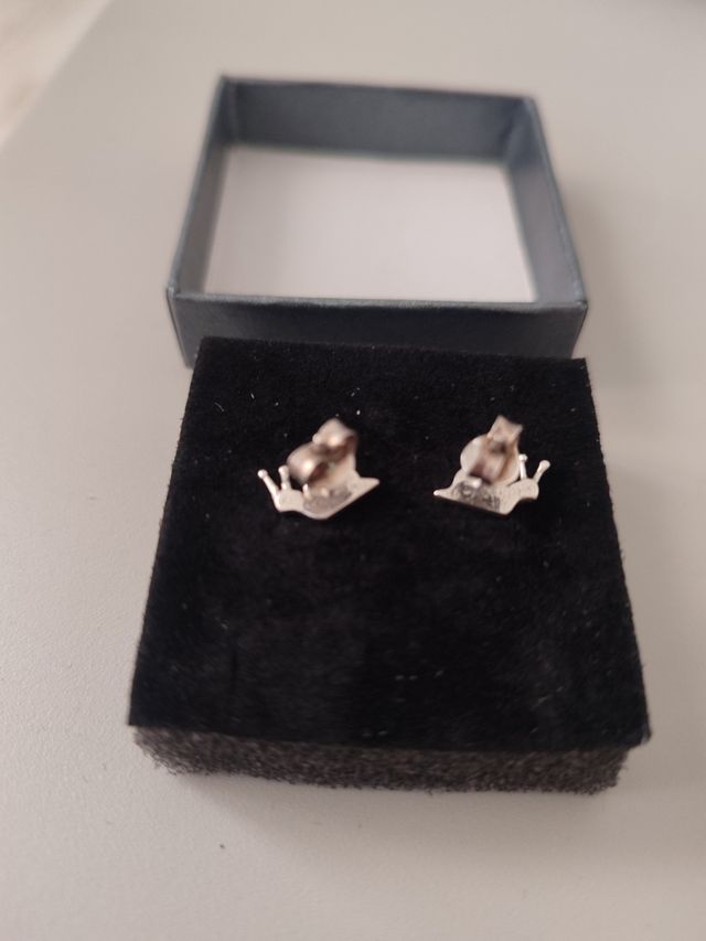 Pendientes plata caracol 