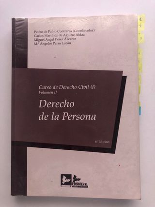 CURSO DE DERECHO CIVIL, DERECHO DE LA PERSONA