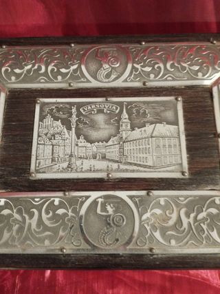 Caja de colección ,madera maciza y plata