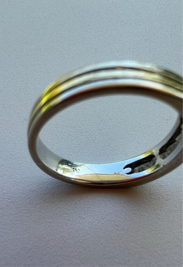 Alianza oro blanco/amarillo 750k