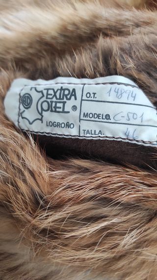 Abrigo piel zorro talla 46