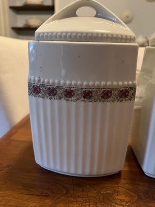 barattoli con coperchio in ceramica fine 1800