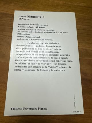 Libro: El Príncipe de Nicolas Maquiavelo