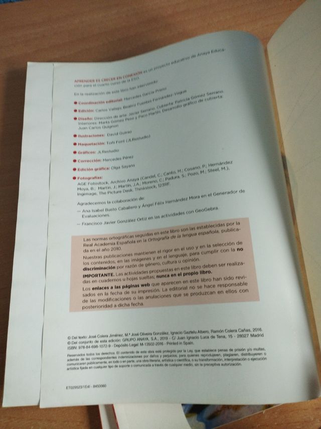 Libros de texto - Matemáticas 4°ESO