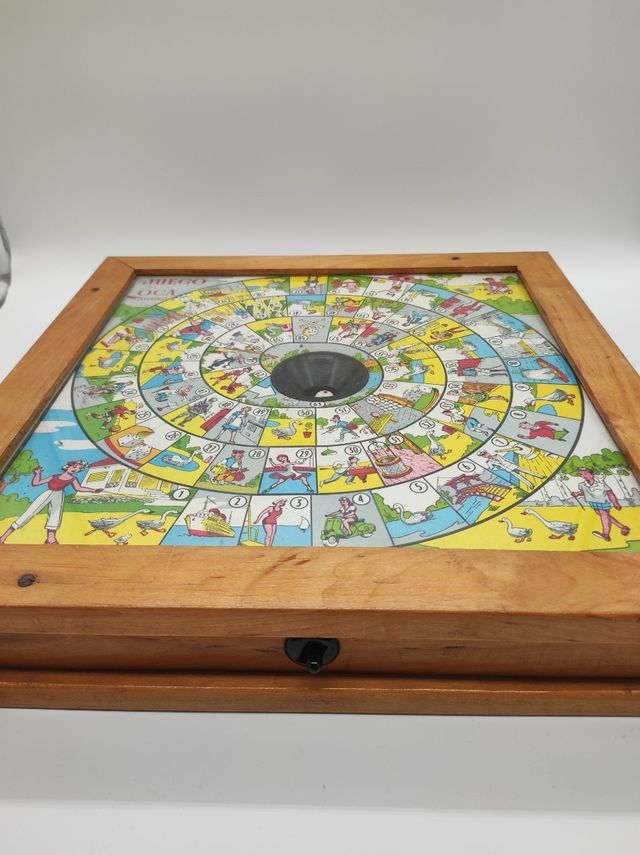TABLERO PARCHIS Y OCA ANTIGUO MADERA y CRISTAL