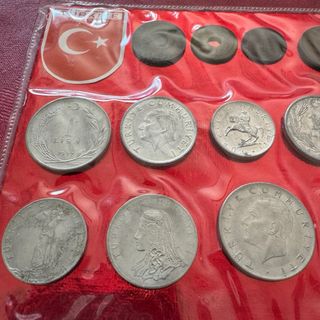 Lote monedas liras turcas antiguo NUEVO