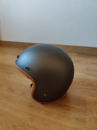 Casco DMD jet gris cuero vintage