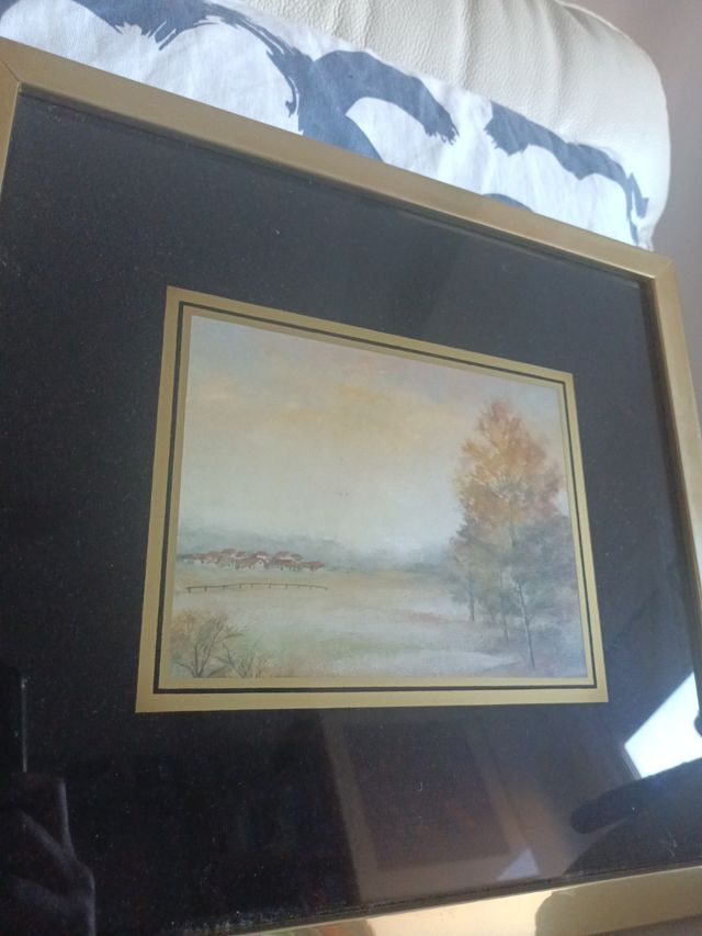 Cuadro paisaje dorado