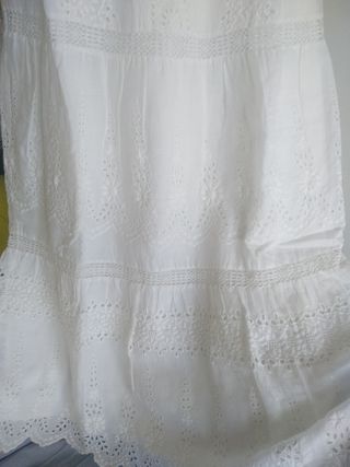 Vestido Bordado Lino blanco